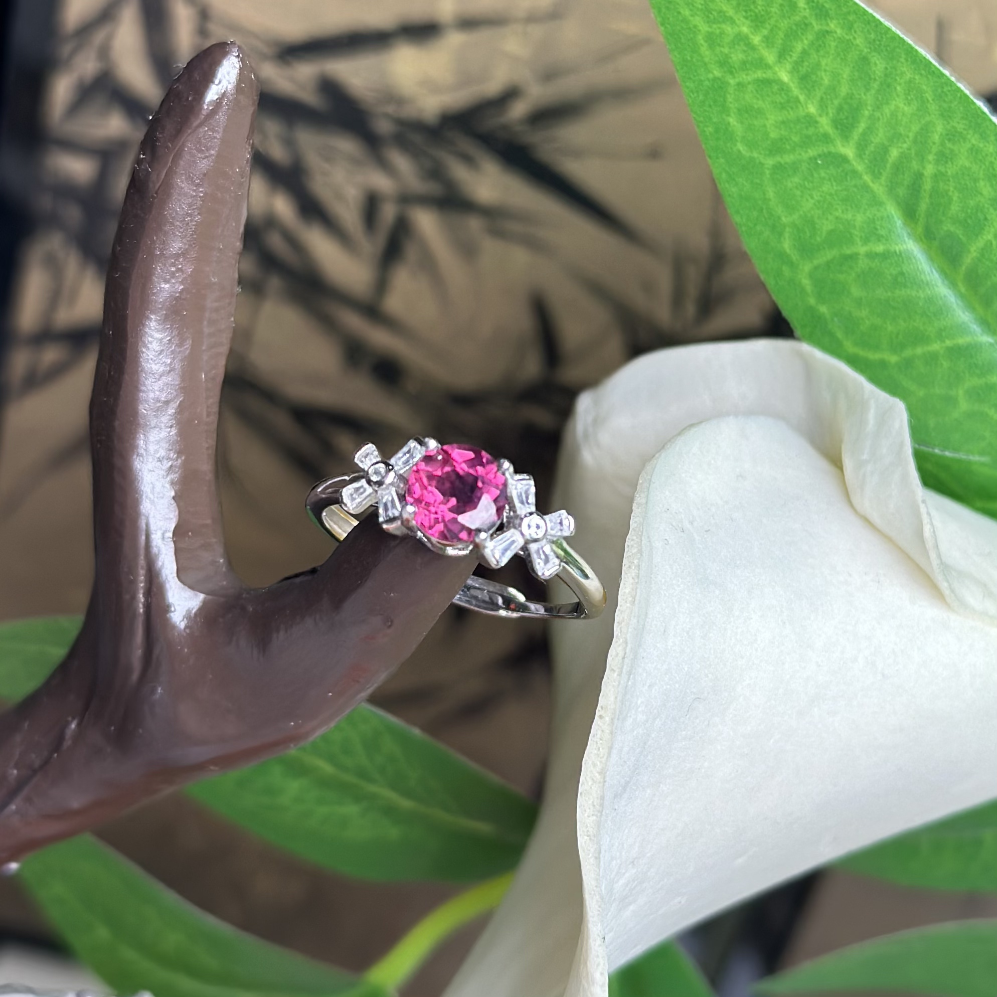 【639】天然镁铝石榴石戒指银925