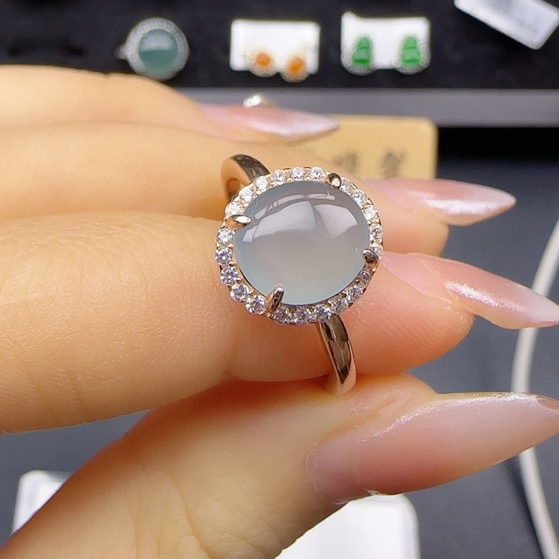 银S925镶嵌戒指翡翠