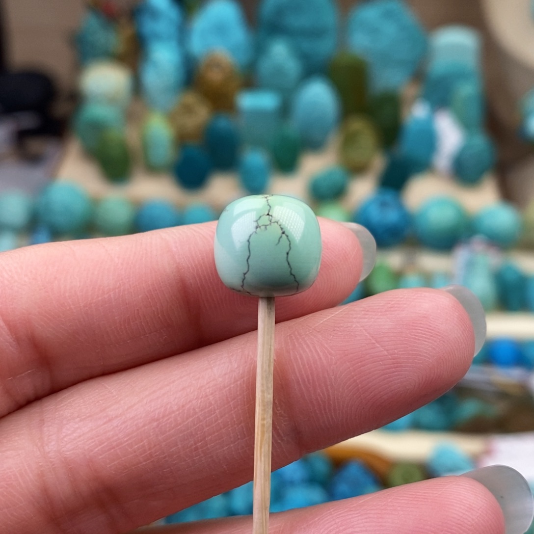 绿松石珠宝奇石未镶嵌11mm
