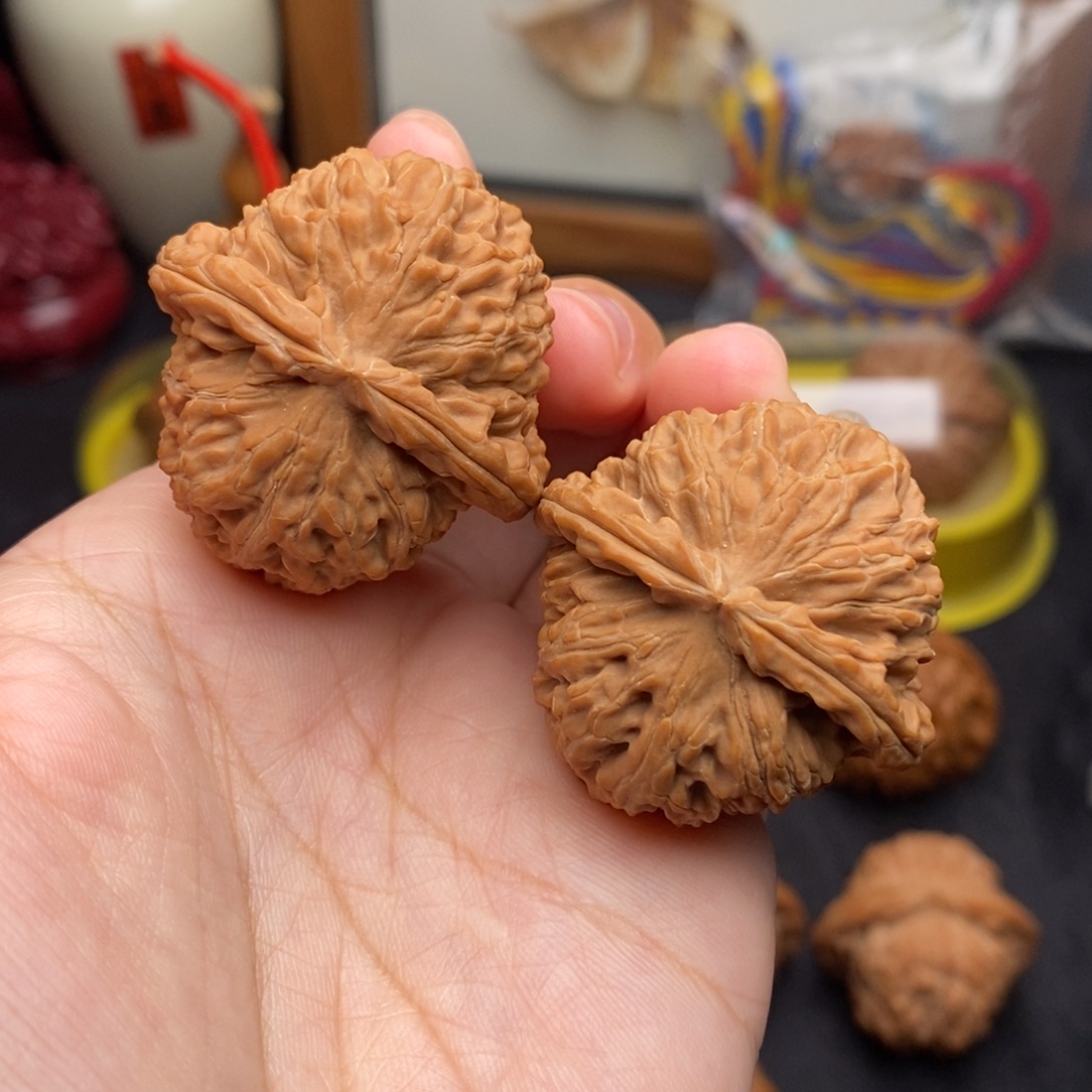 文玩核桃把件37球白