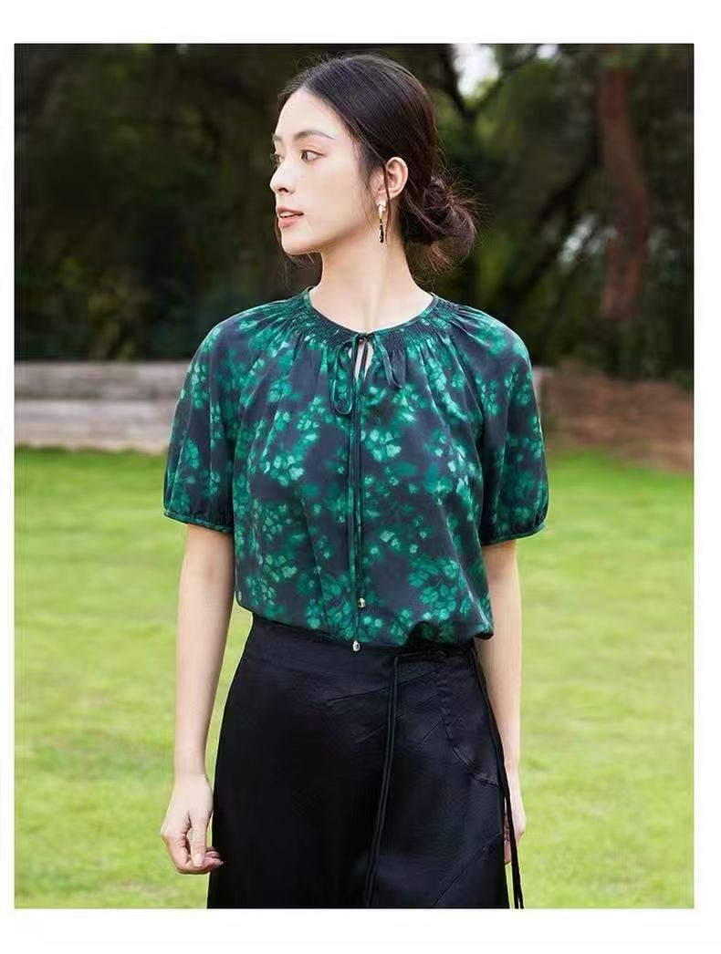 Ditto/迪图DVBM134印花夏季女装女士复古薄款上衣