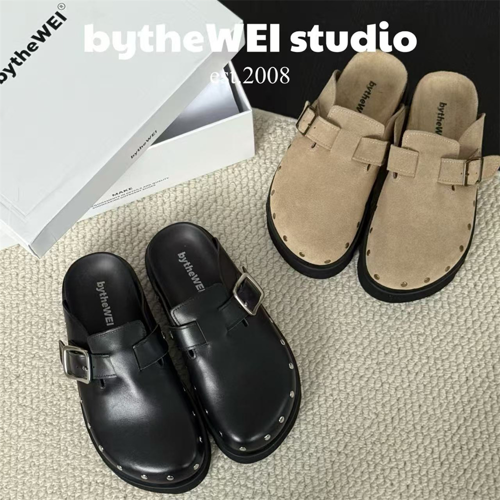 bytheWEI【老钱勃肯】踩屎感软底厚底勃肯鞋女懒人半拖