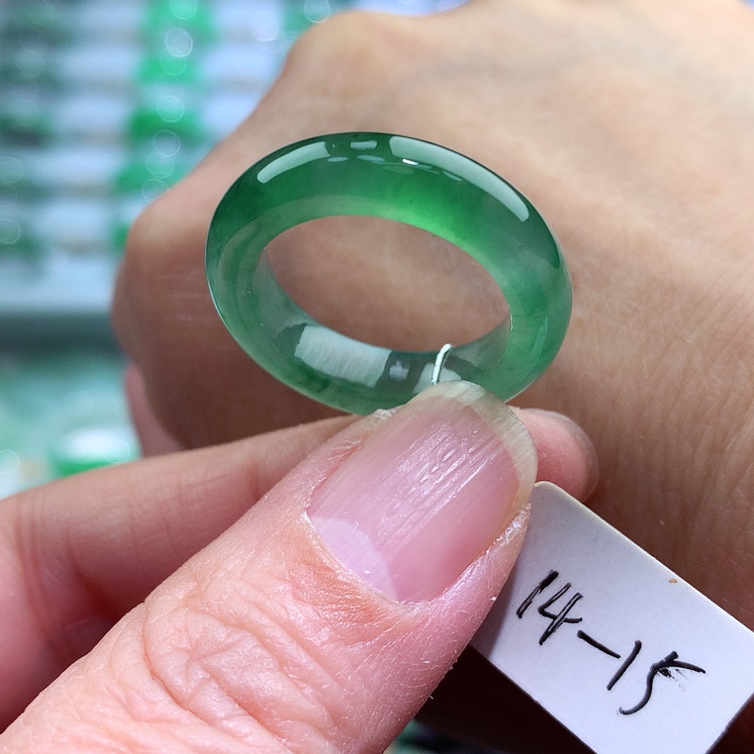 未镶嵌戒指翡翠14-15号