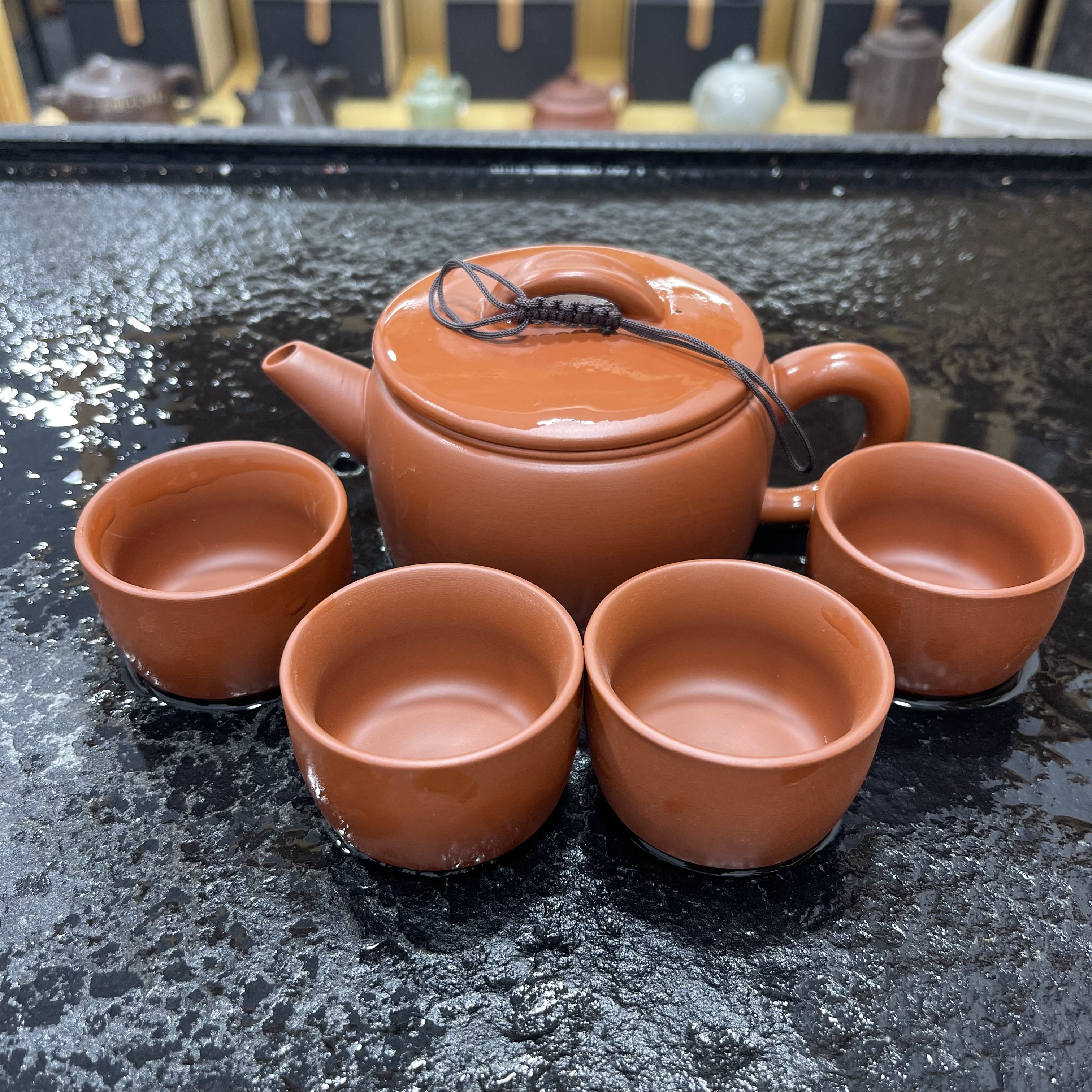 （朱）250ml朱泥汉瓦壶一壶四杯 云仰堂