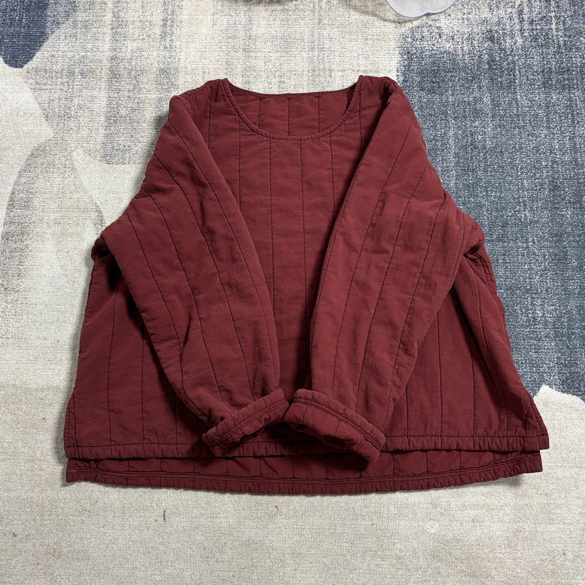 2025新款炒色炒盐亚麻简约套头棉服（衣长60-63，胸围130）