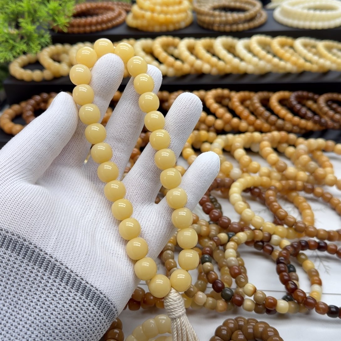 y***铭手串菩提根/象牙果卡13珑珠 27颗鬼工10年