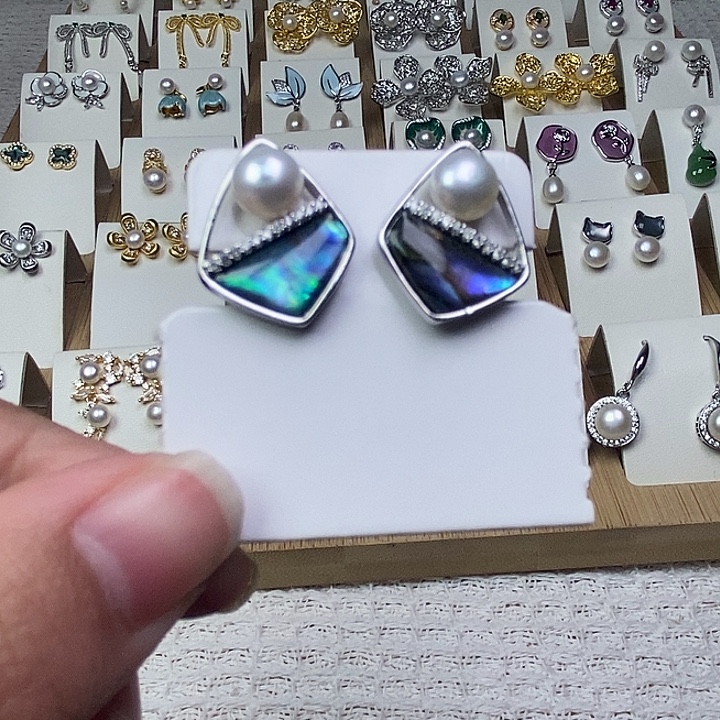 淡水珍珠耳饰银S925镶嵌