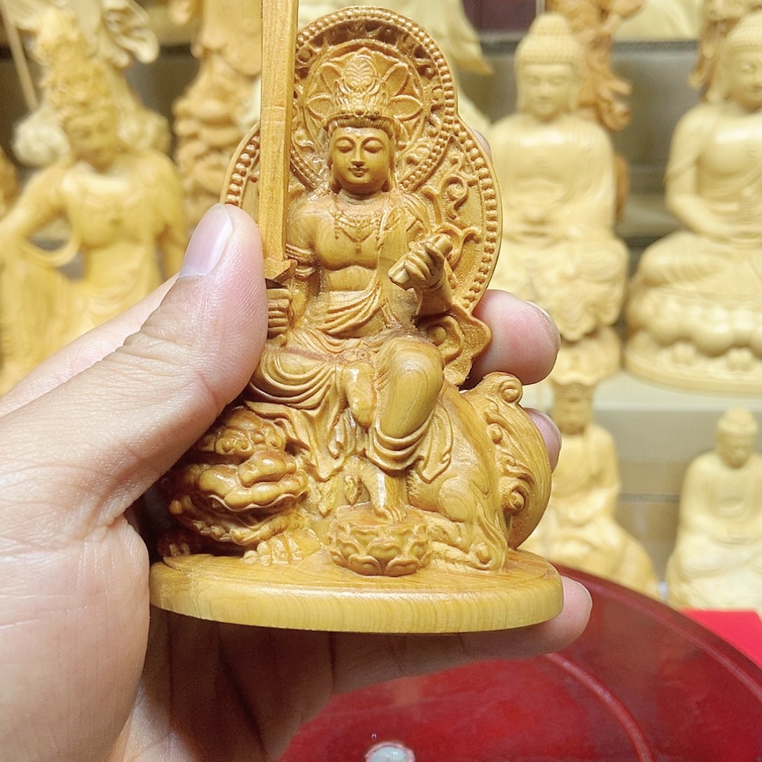 勒***氓柏木（崖柏）10.5公分文殊摆件