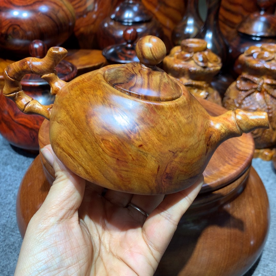 鹤***天木越南黄花梨竹节把把壶