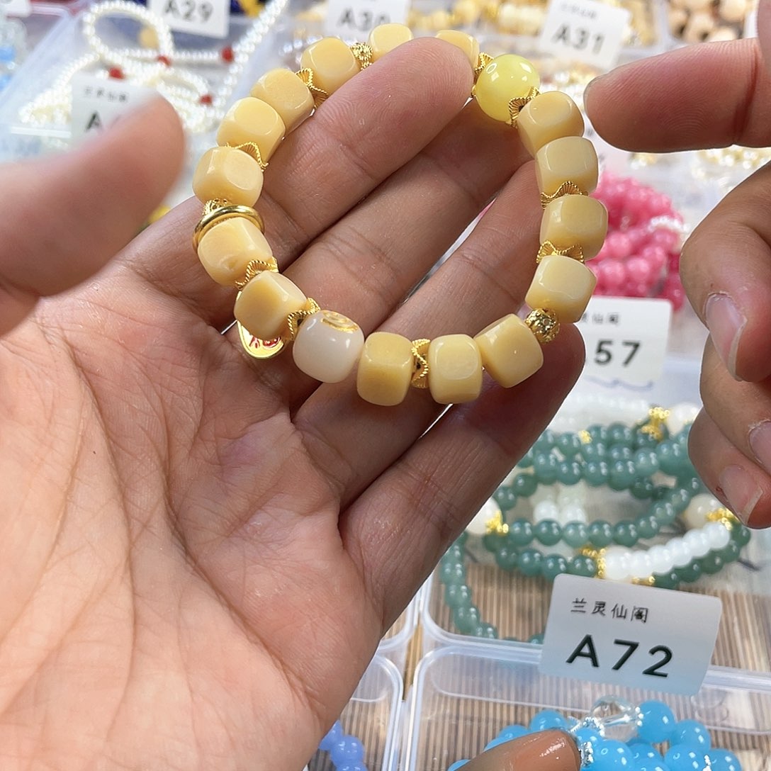 檀香木手串银S925镀金镶嵌