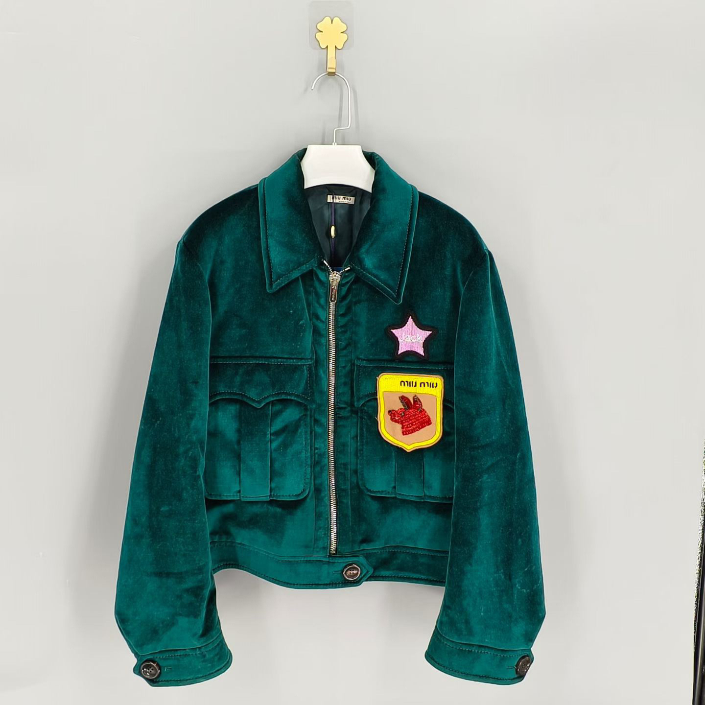 99新 MIU MIU/缪缪 葡萄籽奢潮/缪缪丝绒夹克外套/46码时尚