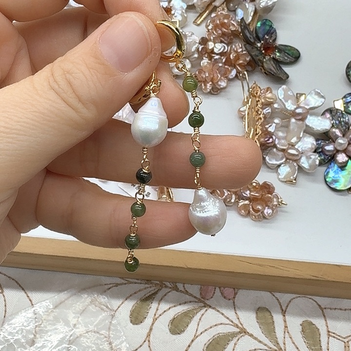 淡水珍珠发饰银S925镶嵌