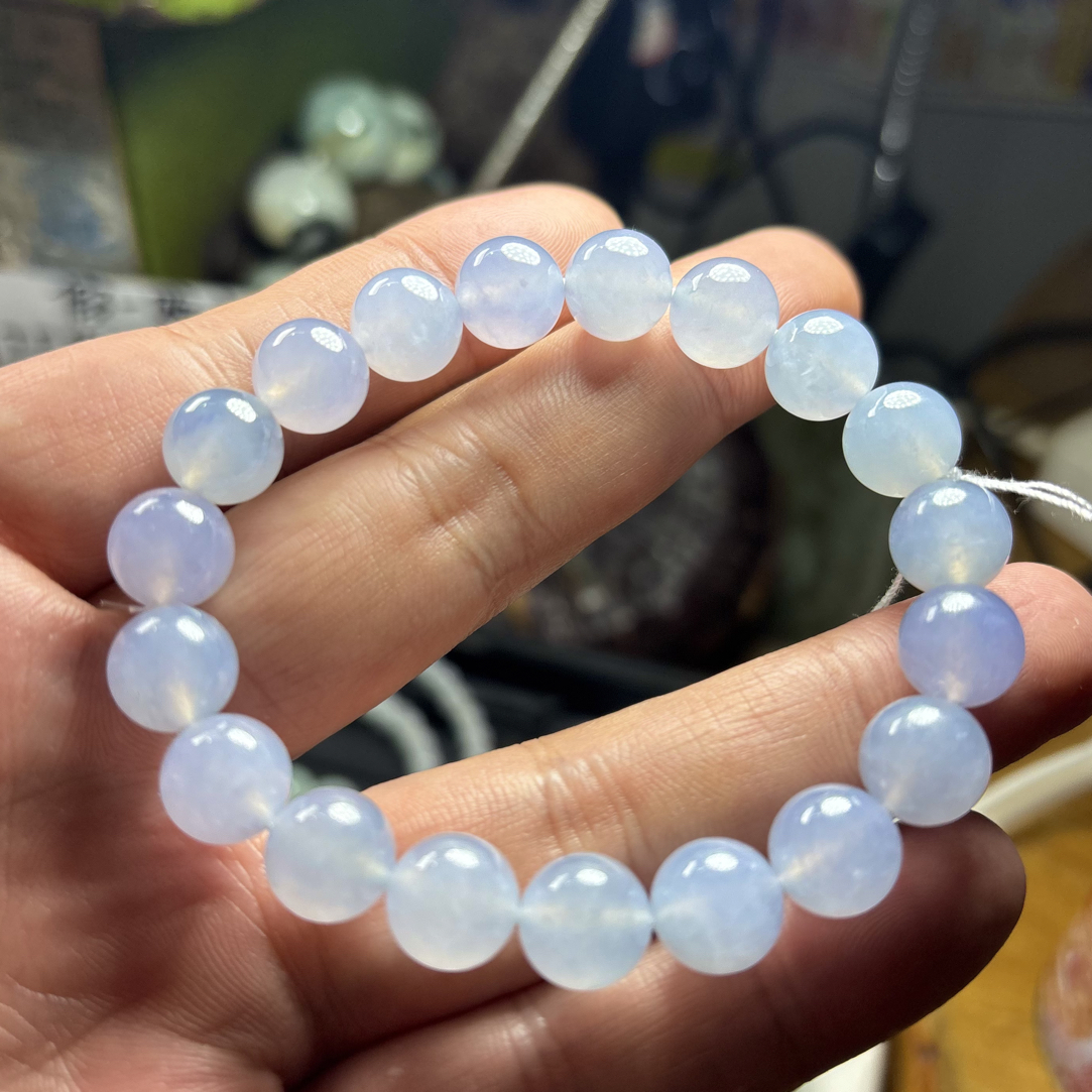 缅甸天然翡翠a货冰种浓紫卡10*19颗
