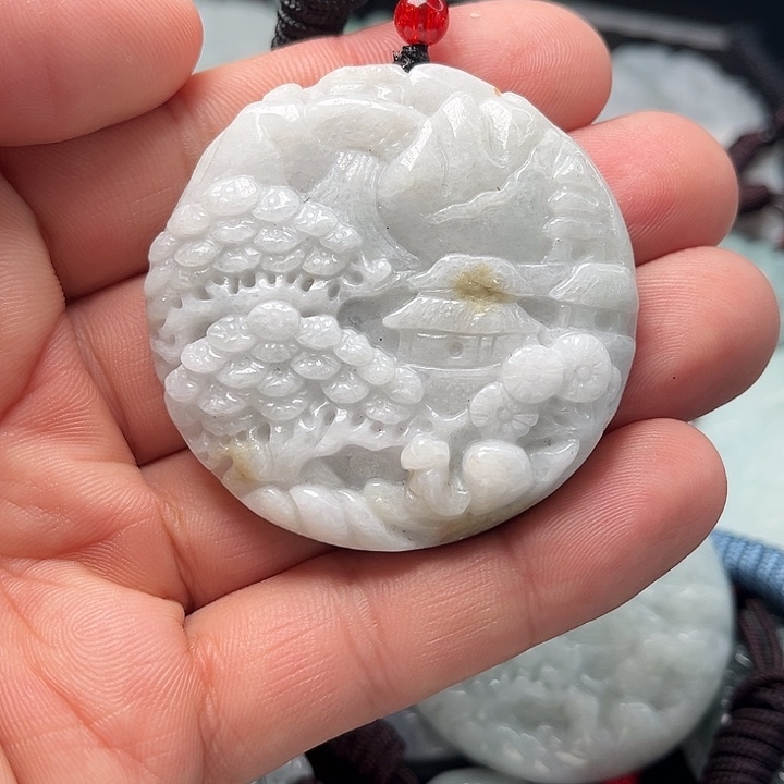 翡翠颈饰未镶嵌天然緬甸翡翠吊墜