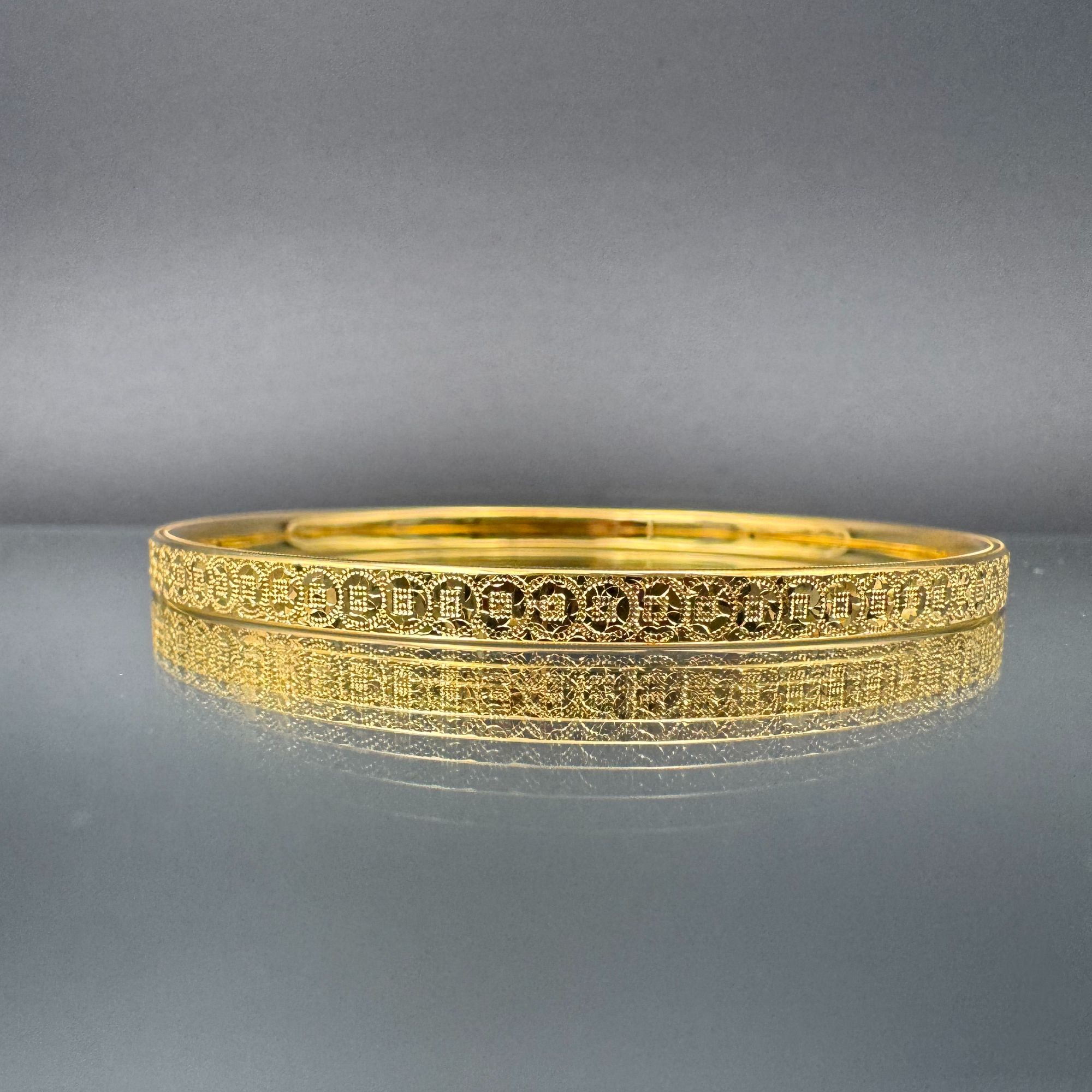 足金999 5D硬金工艺 钱币黄金手镯