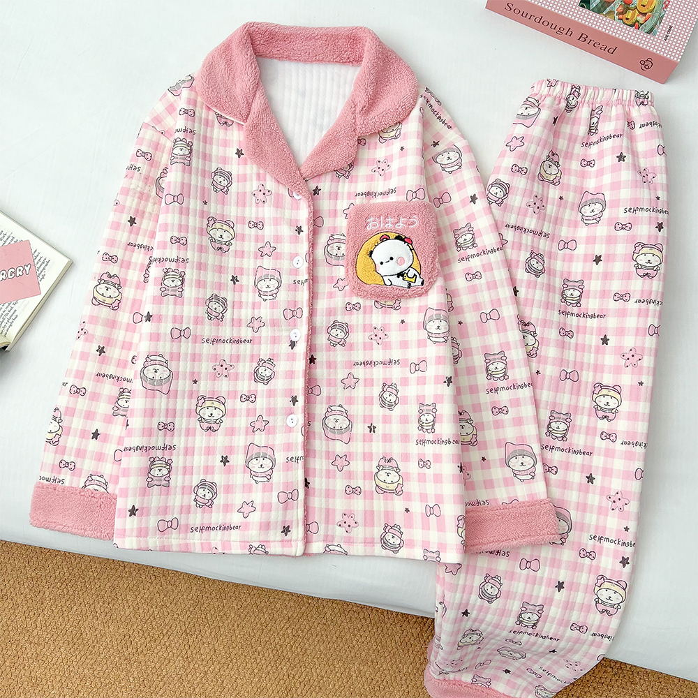 【布布】加厚卡通保暖甜美公主风可爱家居服睡衣套装可外穿暖和