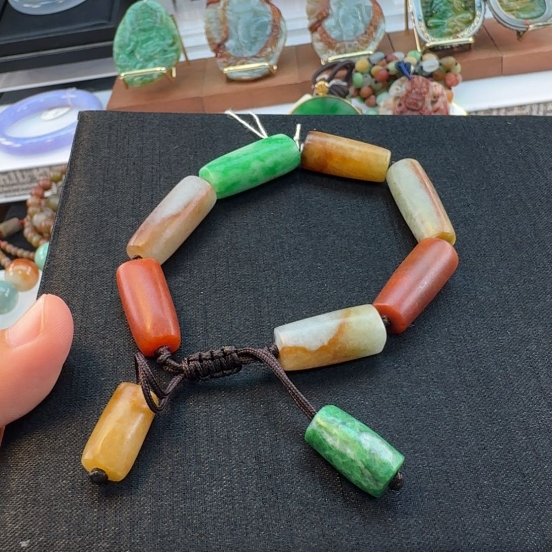 翡翠未镶嵌手串翡翠多宝手串