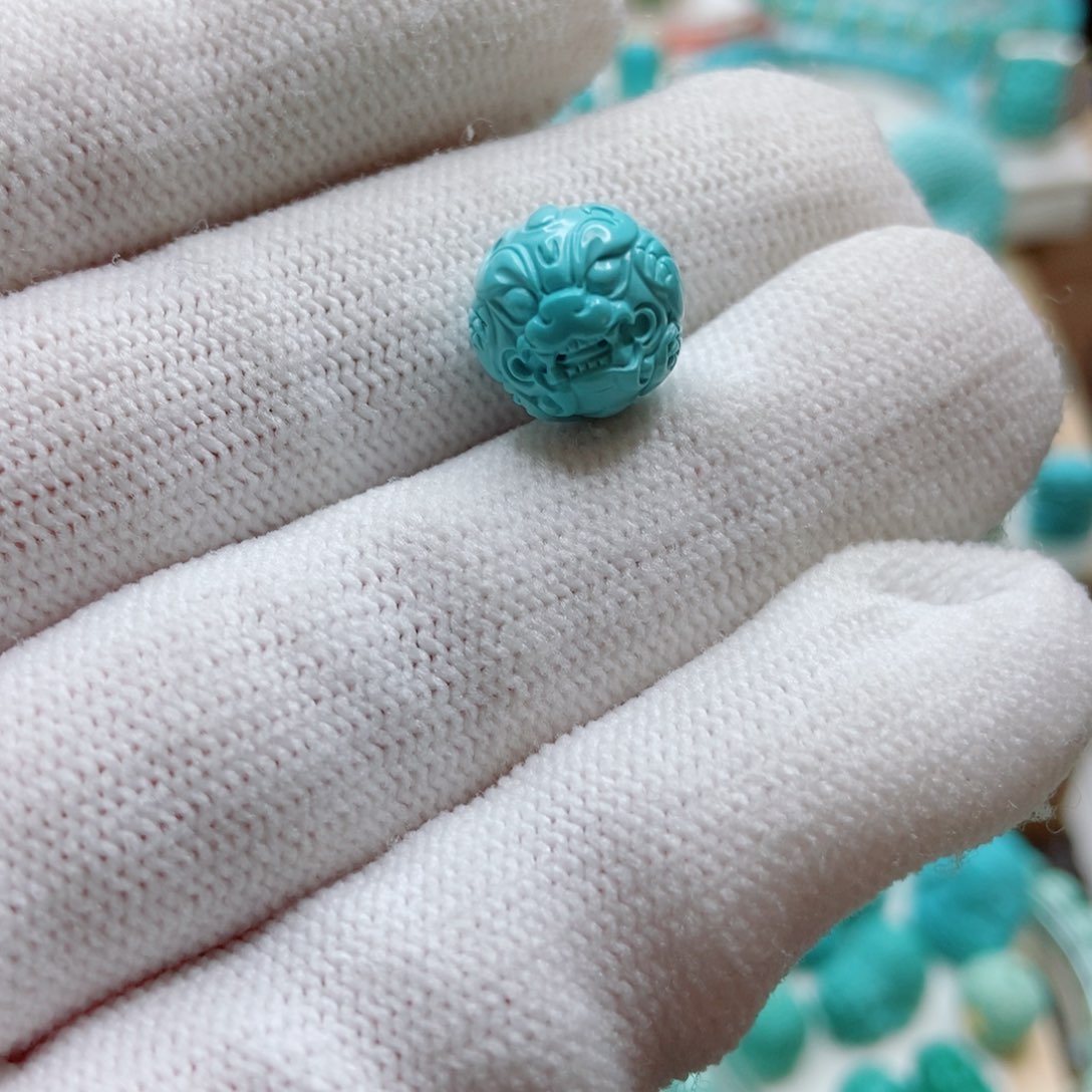 绿松石未镶嵌貔貅珠子