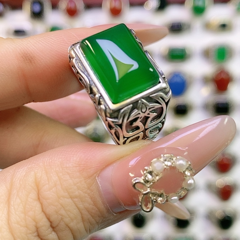 【闪购商品】银S925镶嵌戒指玛瑙/玉髓