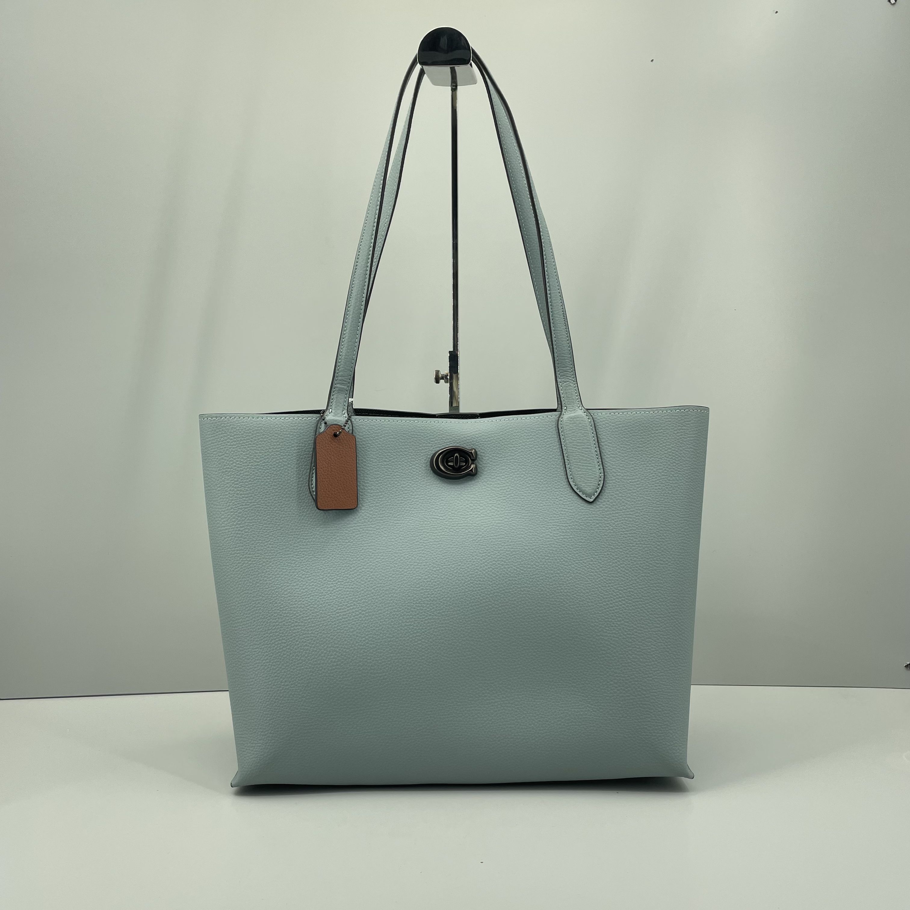 95新 COACH/蔻驰 willow34湖蓝色托特包34*28*14cmE040206
