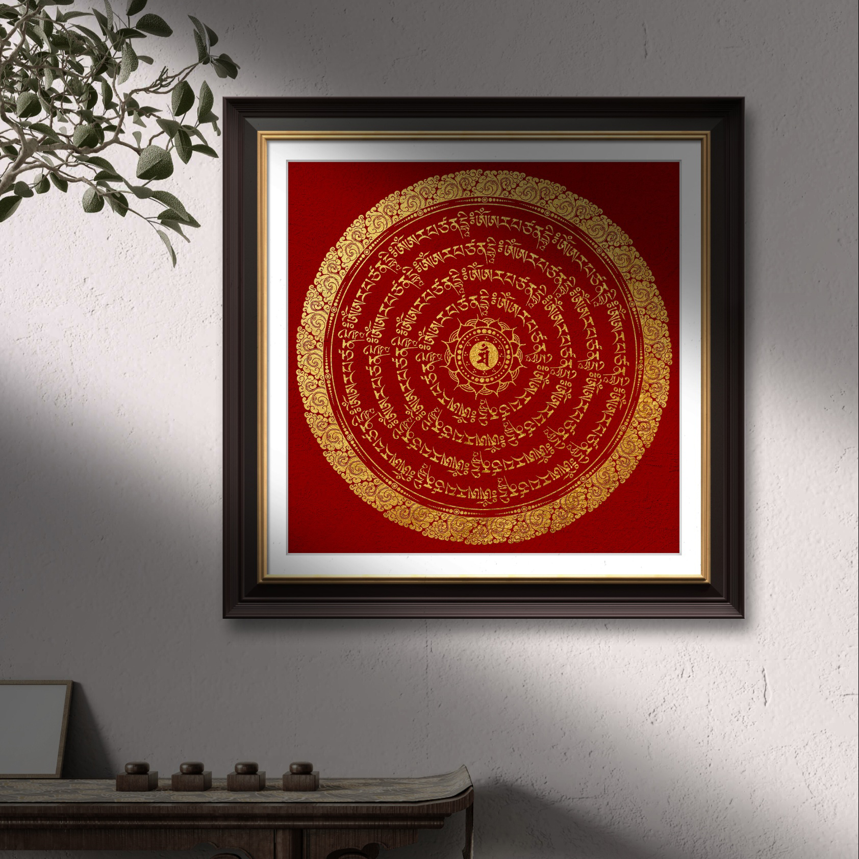 文殊菩萨黄财神绿度母心咒唐卡手绘DIY描金画非遗手作成人解压画