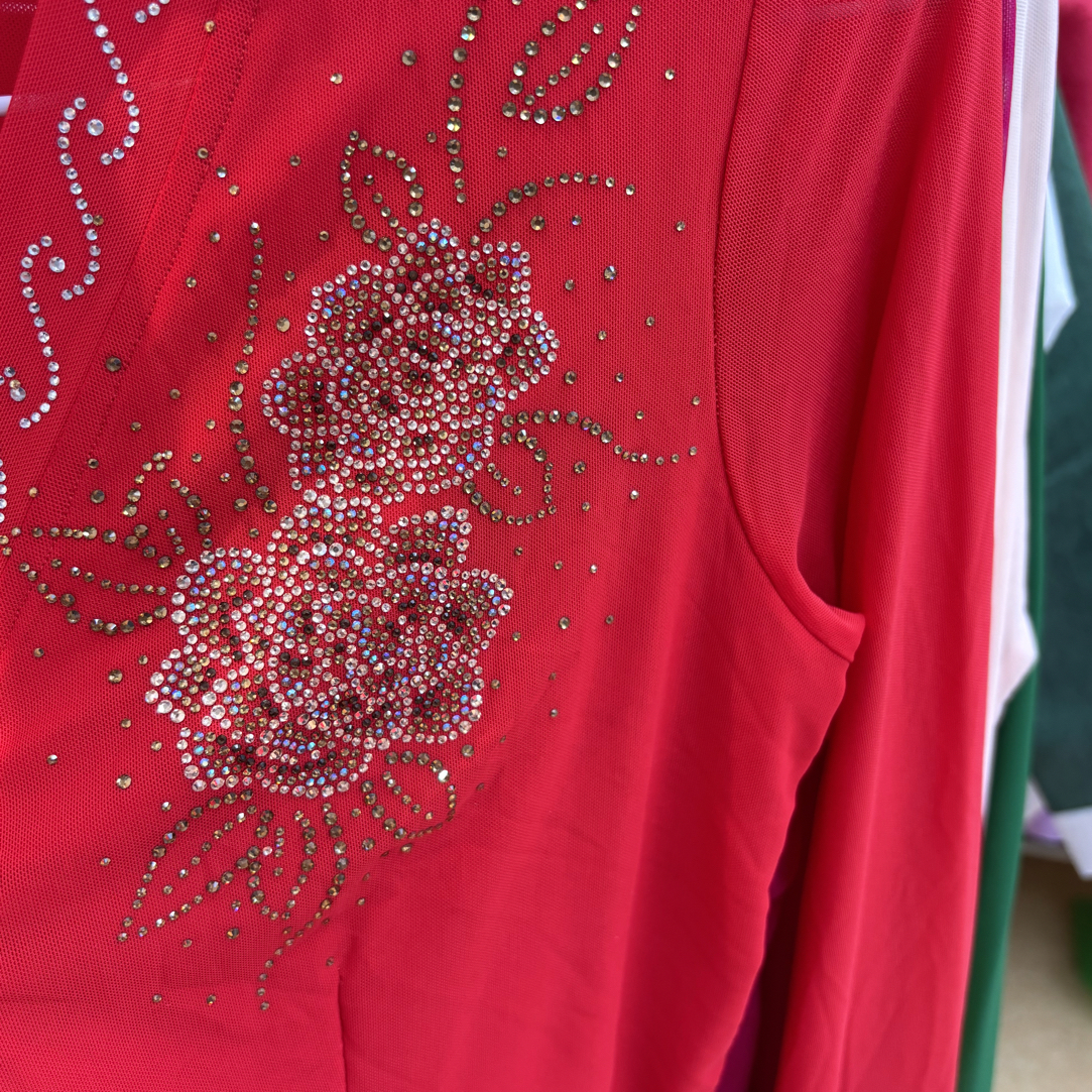 玫瑰花 朝鲜族舞蹈练功服上衣