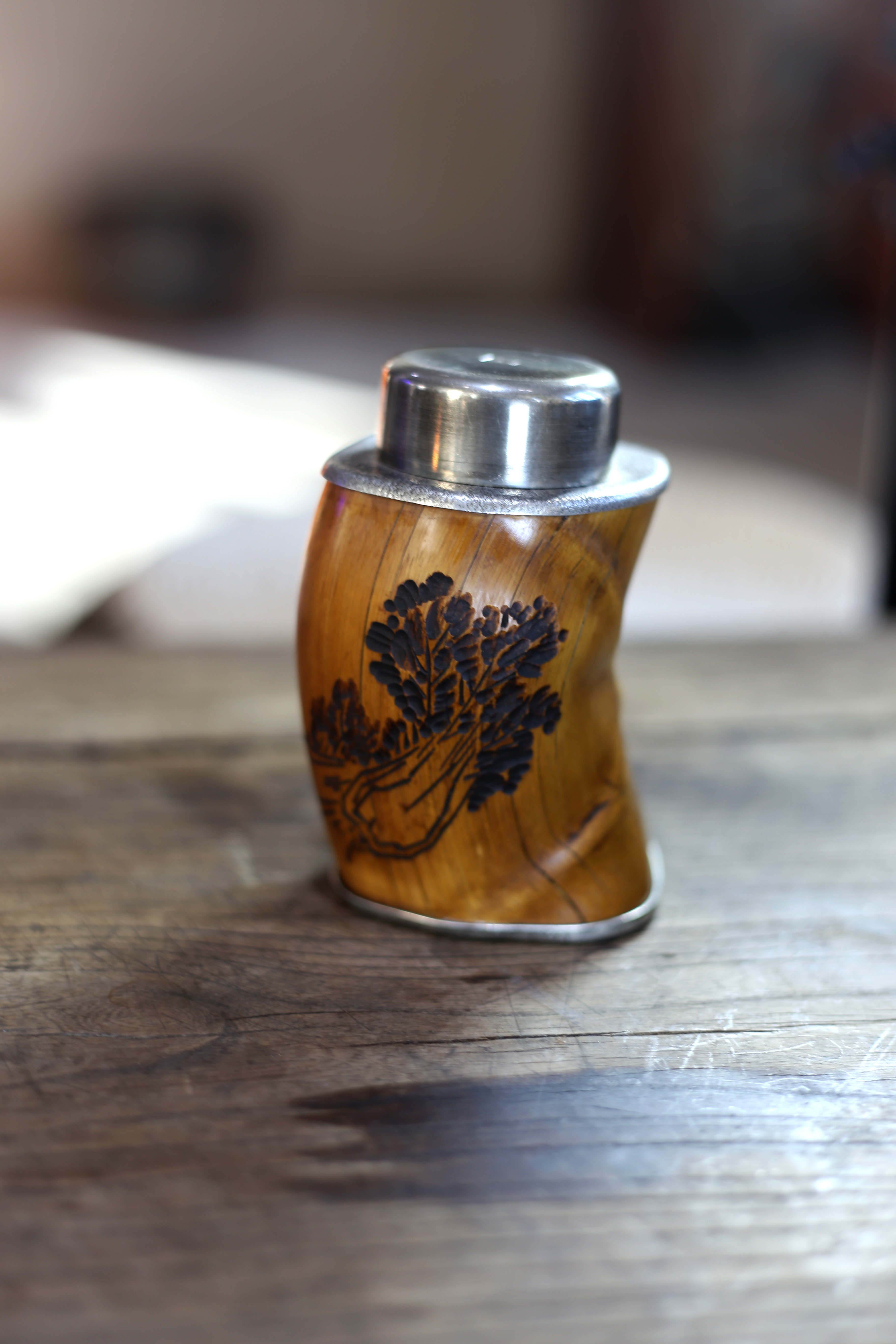 龟背竹竹包锡 雕白菜茶叶罐茶道周边零配