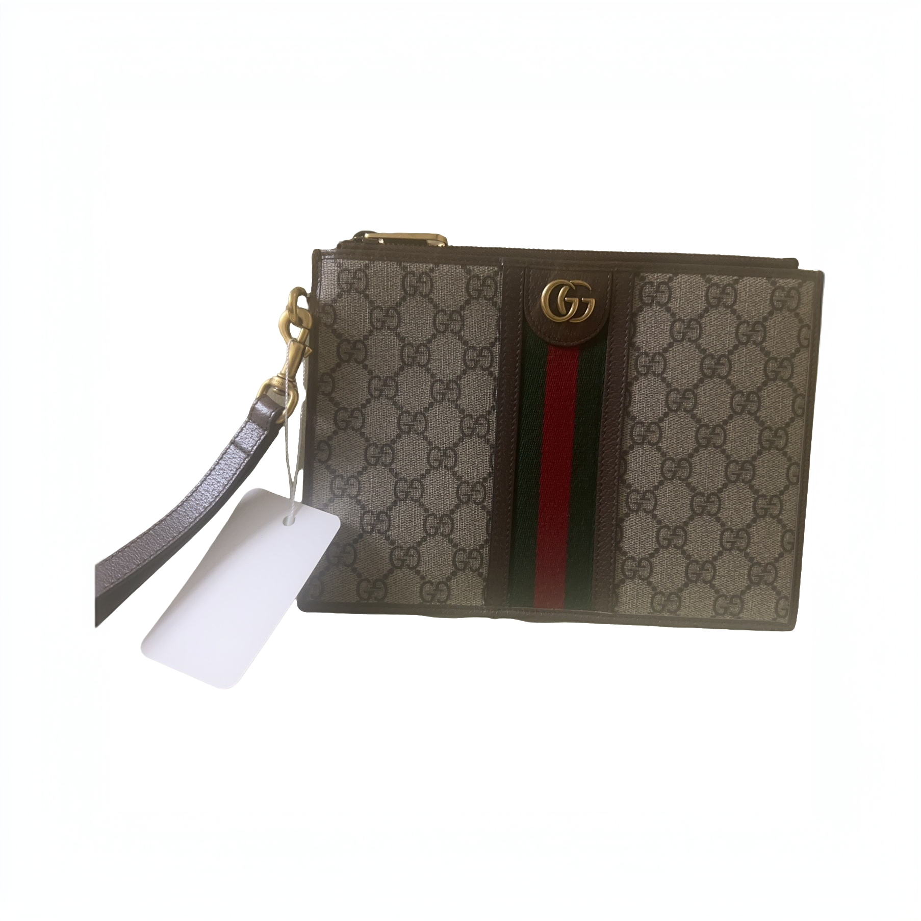 95新 GUCCI/古驰 古驰红路织带手拿信封（699）