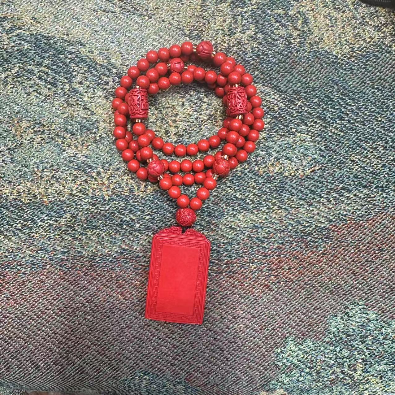 天然辰砂瑞哥专属辰砂无事牌项链D99914