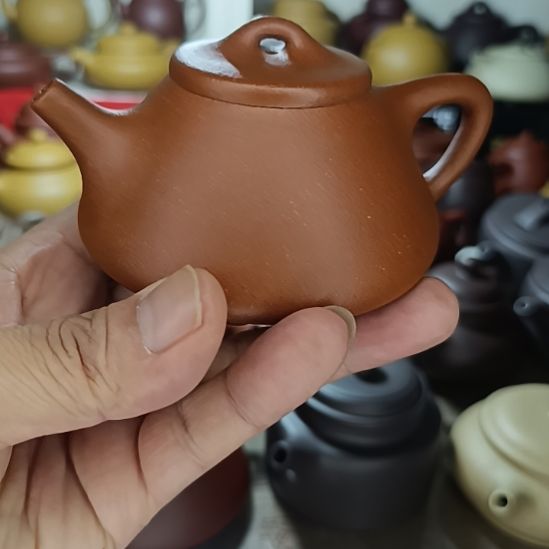 紫砂茶盘原矿红降坡子冶石瓢220cc半手工