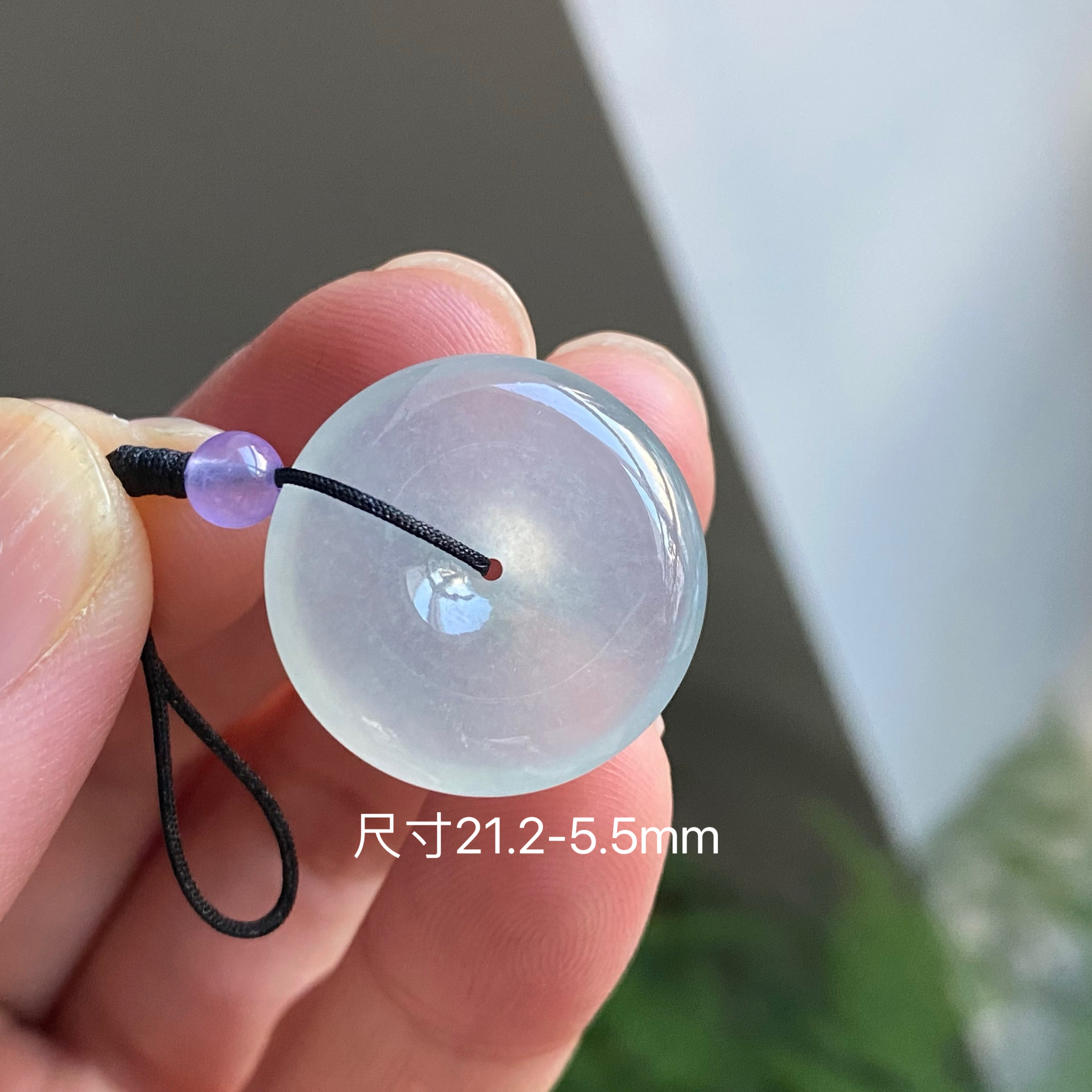 翡翠颈饰冰透感十足白净清爽水润平安扣吊坠