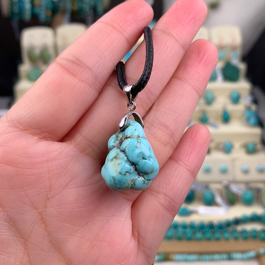 绿松石银S925镶嵌颈饰