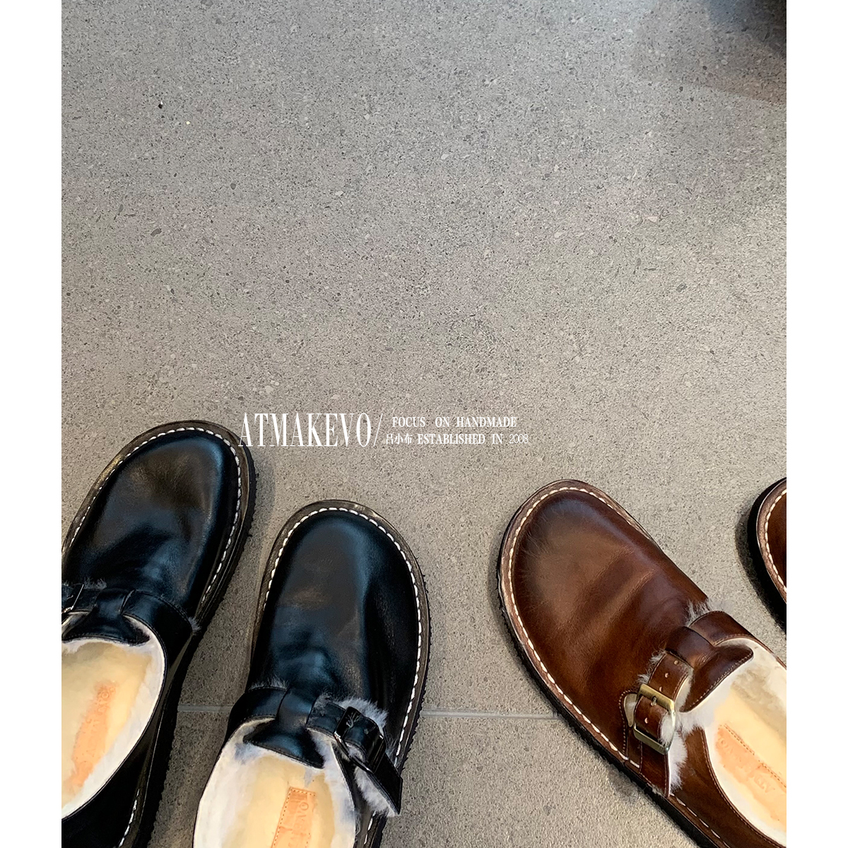 吕小布 | 行走的暖宝宝 皮毛一体乐福鞋纯羊毛加厚冬季勃肯鞋0270