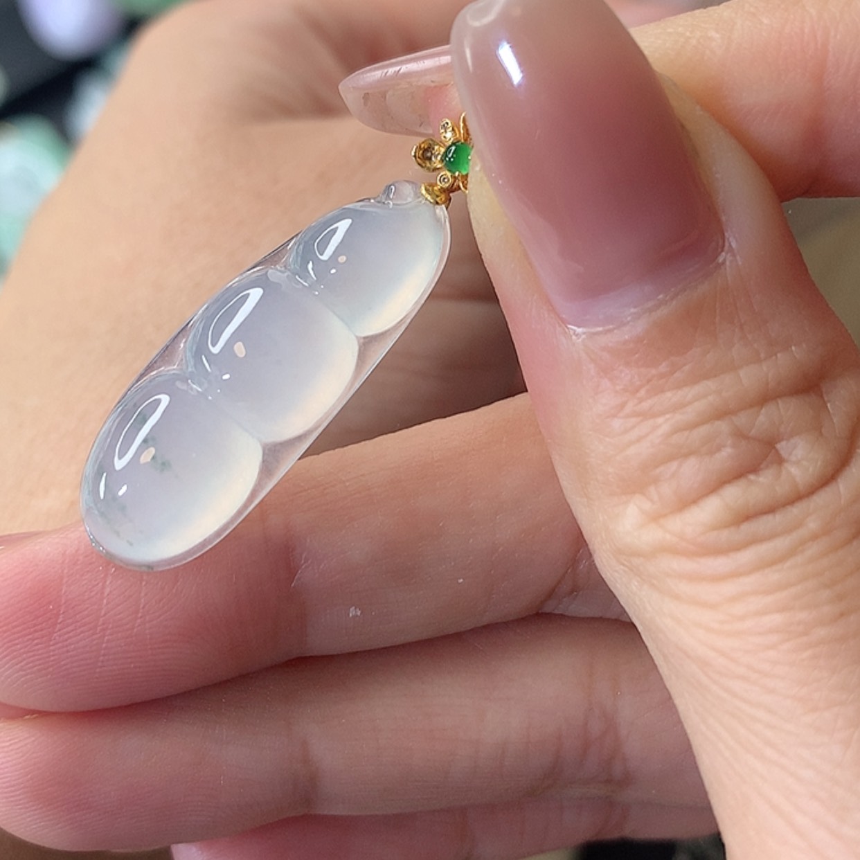 【闪购商品】翡翠吊坠(不含链)18K金镶嵌