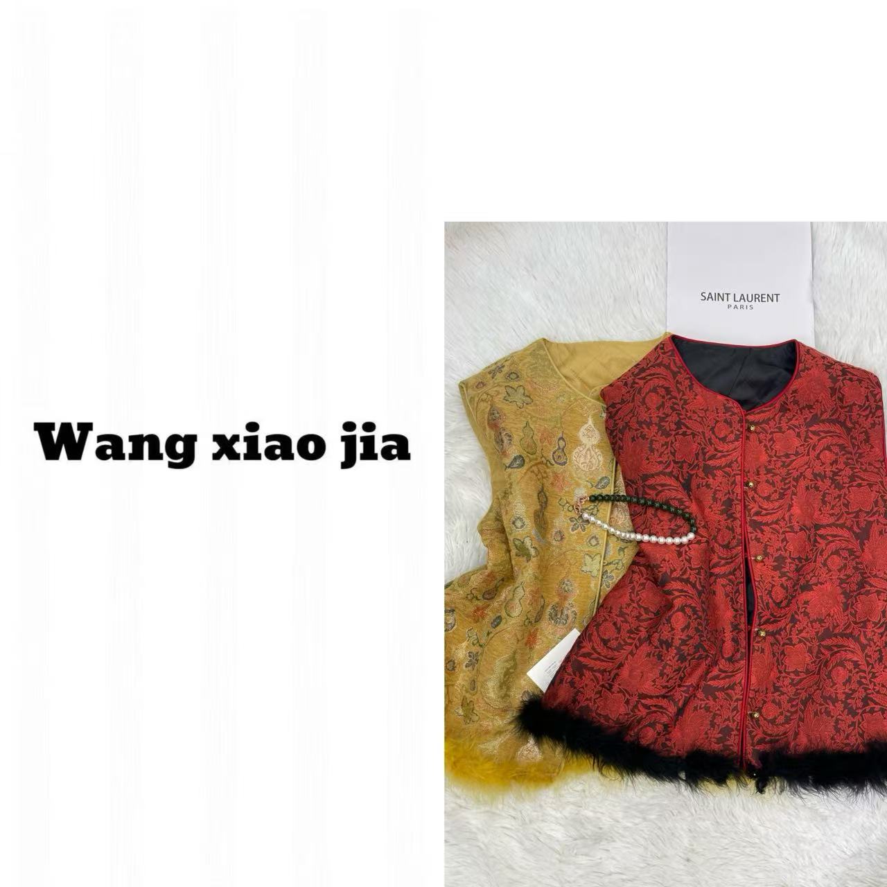 【王晓家】新款拼接毛毛国风马甲