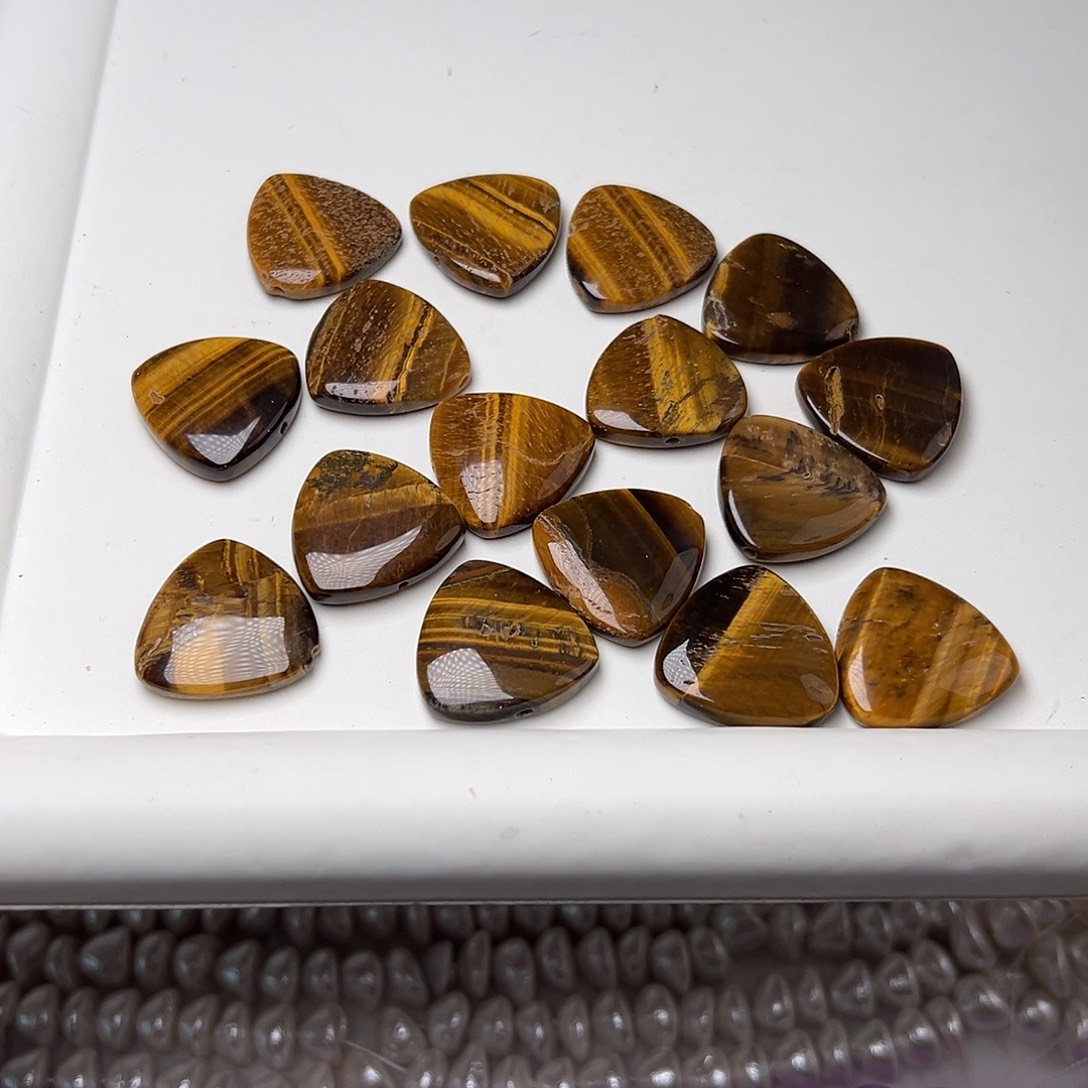 玛瑙/玉髓合金珠宝半成品Y189。25mm天然黄虎眼随形打包