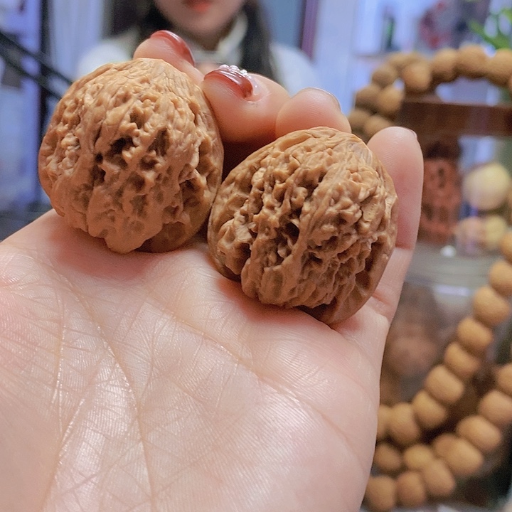 【闪购商品】文玩核桃把件34千佛山蜡皮