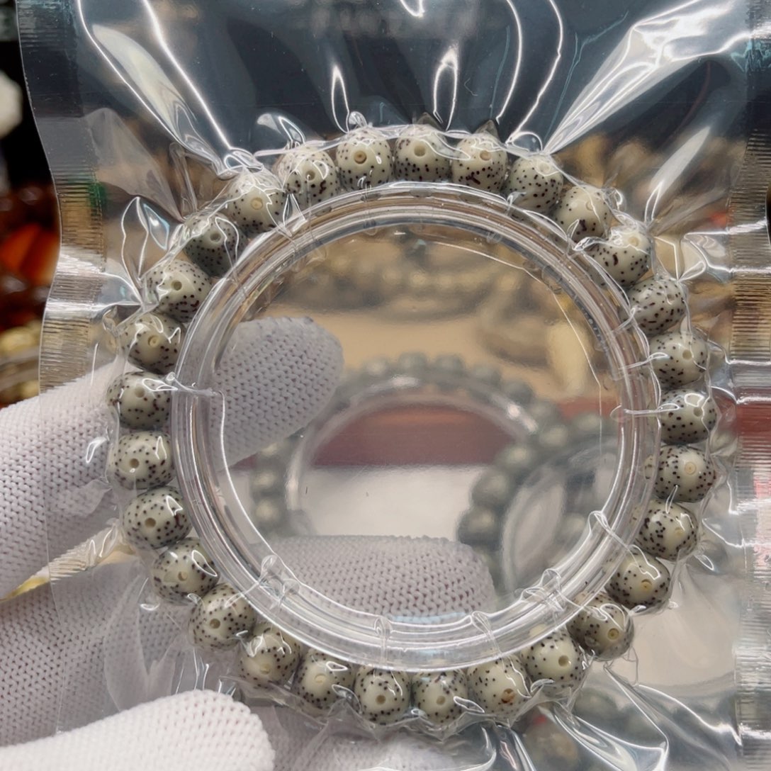 星月菩提手串苹果珠石玉糯冰8.5×6.5同枝果正月精抛单圈