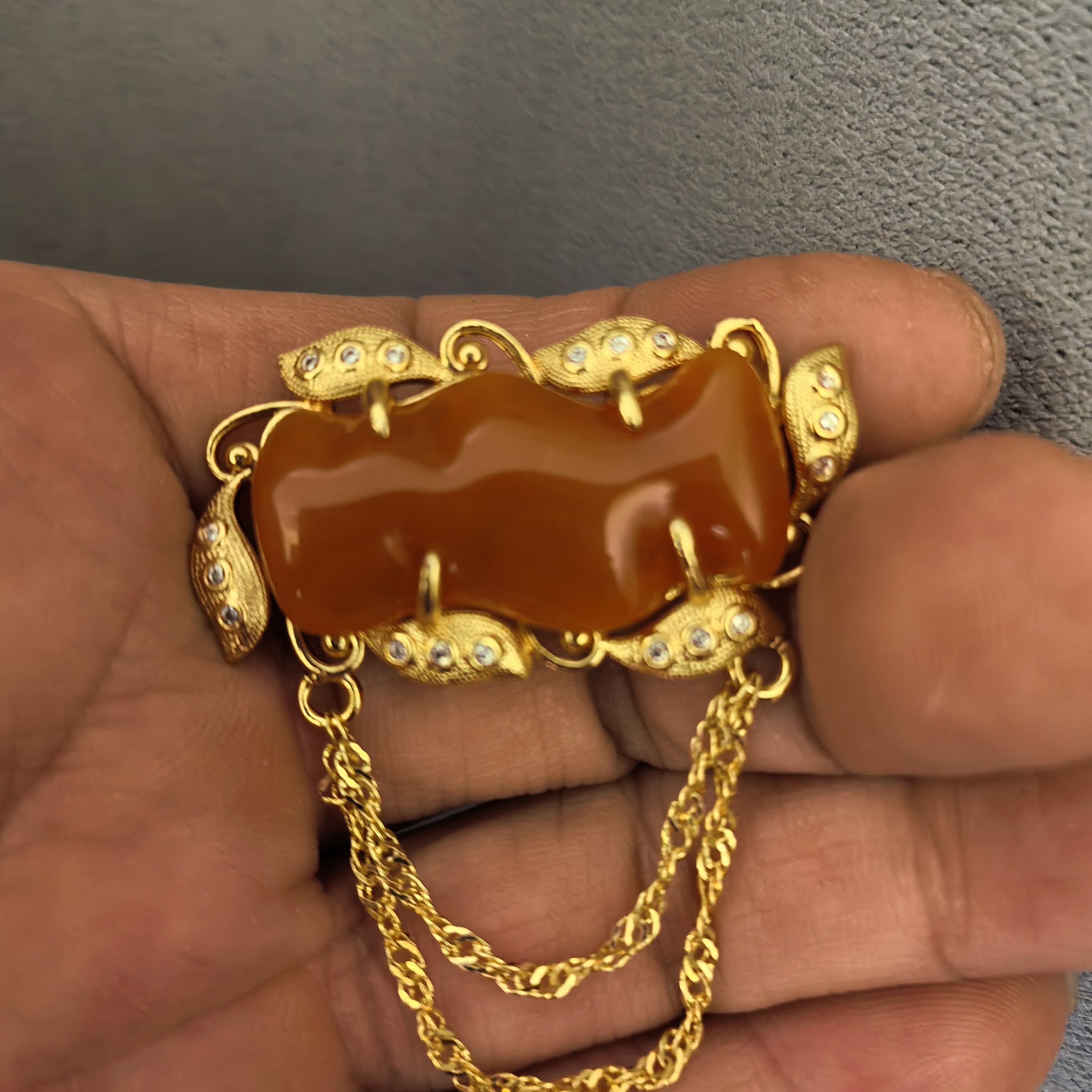 黄铜亚克力胸针 藏式胸针别针两用款新款