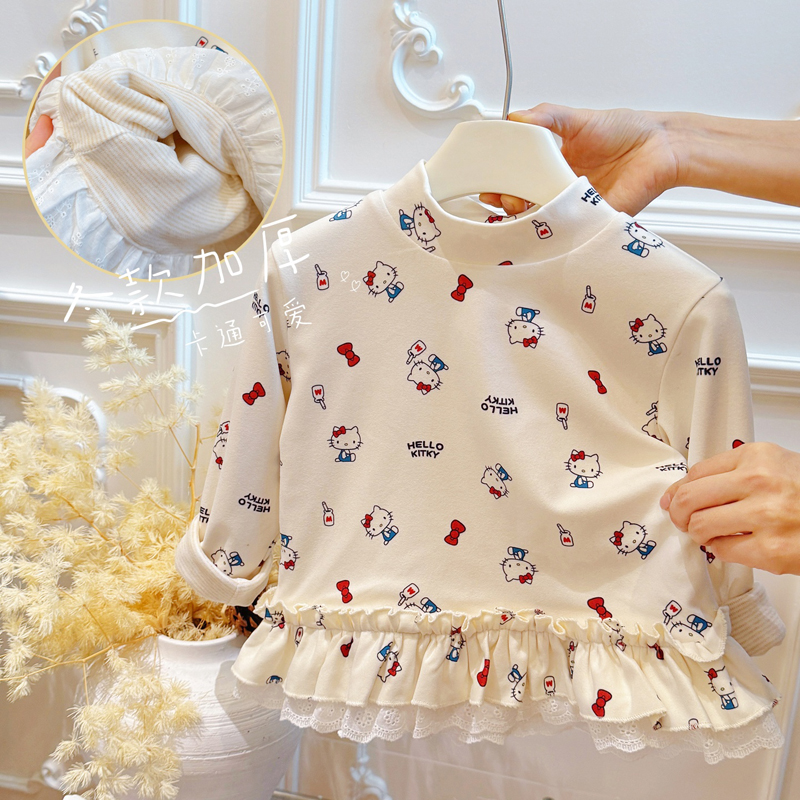 秋冬款6-12岁女童卫衣女宝宝潮款加厚打底衣儿童长袖上衣童装