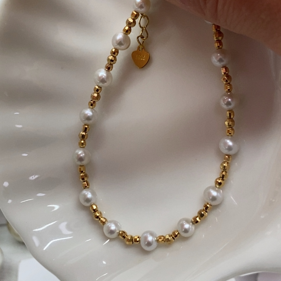 手链淡水珍珠银S925镶嵌