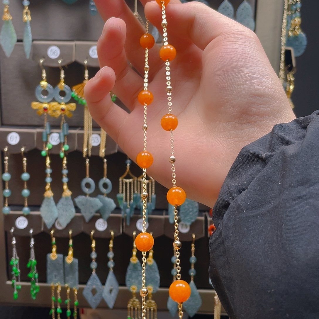 玛瑙/玉髓耳饰合金饰品