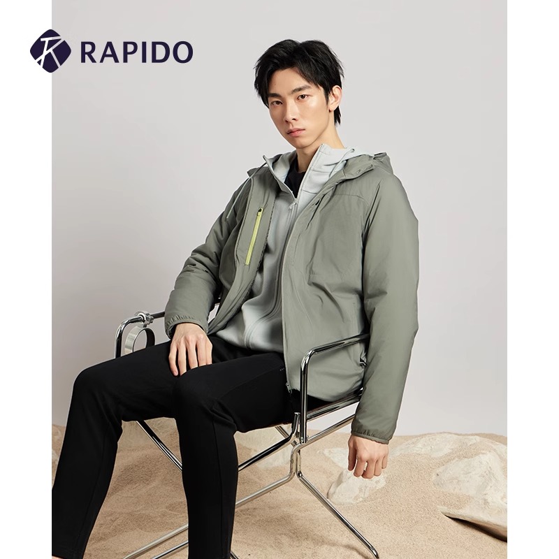【新品】RAPIDO雳霹道25春男士O系列运动休闲连帽保暖外套CN5Z38O35
