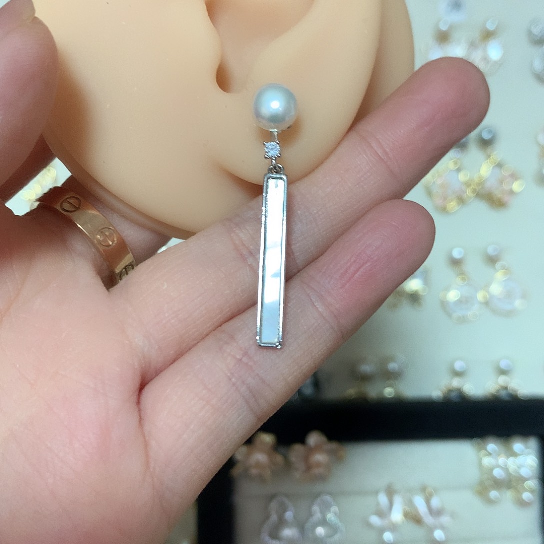 淡水珍珠耳饰合金