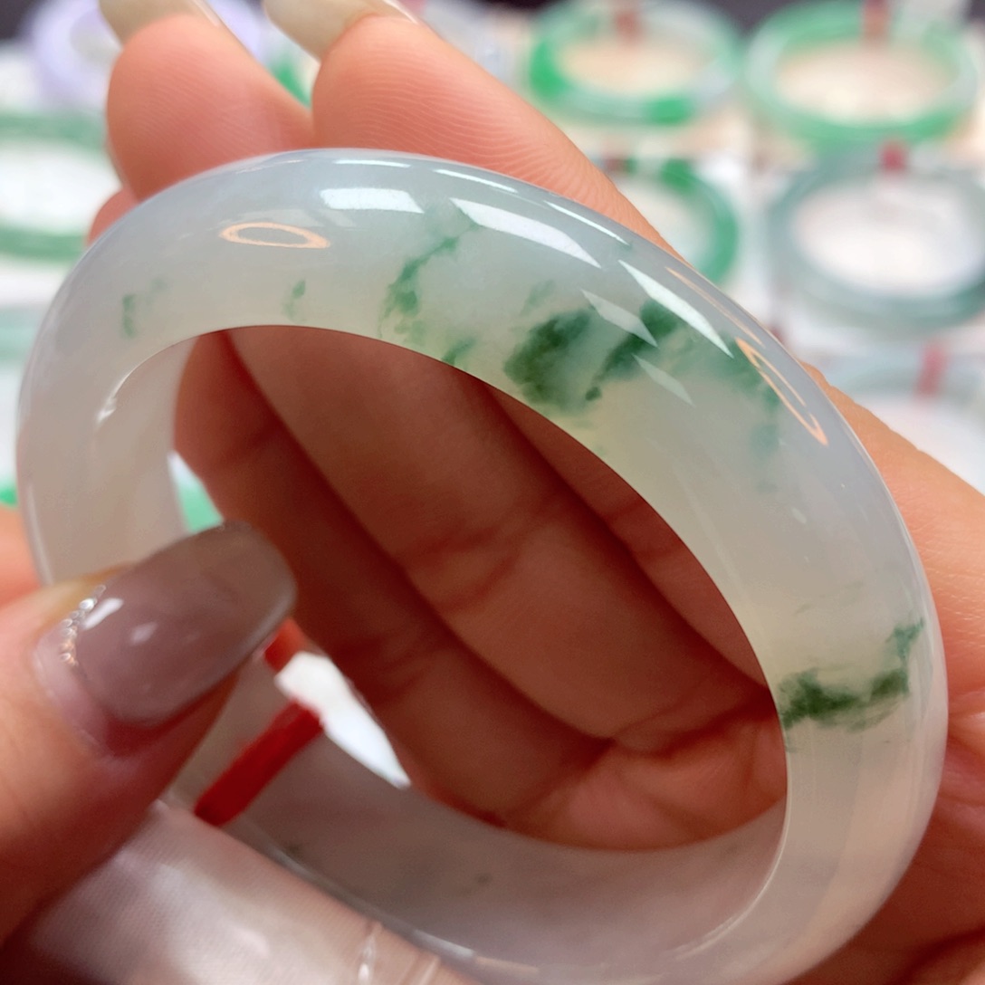 翡翠手镯未镶嵌53正37号88