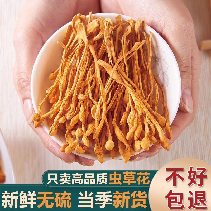 【净重无干燥剂】虫草花干货农家新货孢子头虫草花干香菇煲汤食材