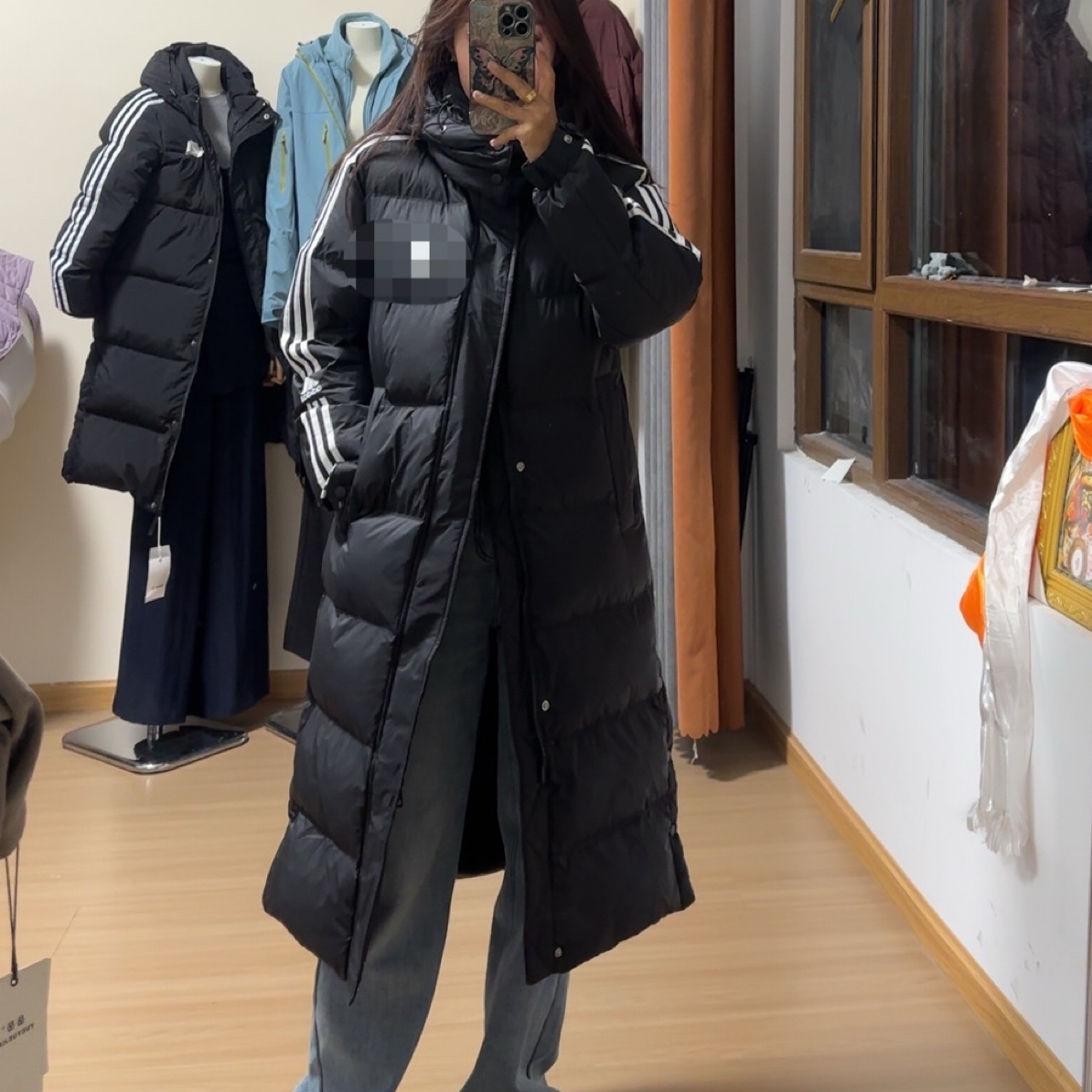 男女同款冬季长款外套侧开款