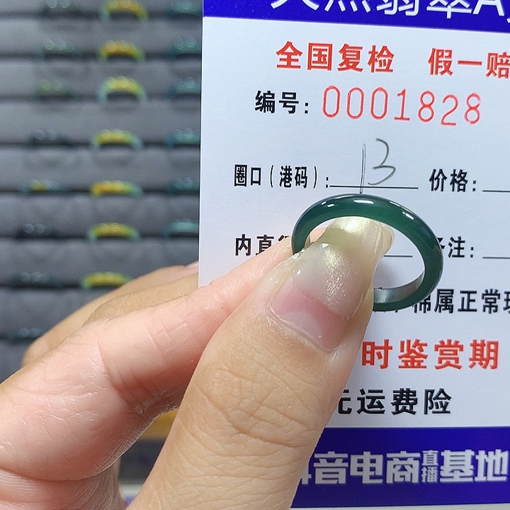 嚮***願翡翠未镶嵌戒圈1828
