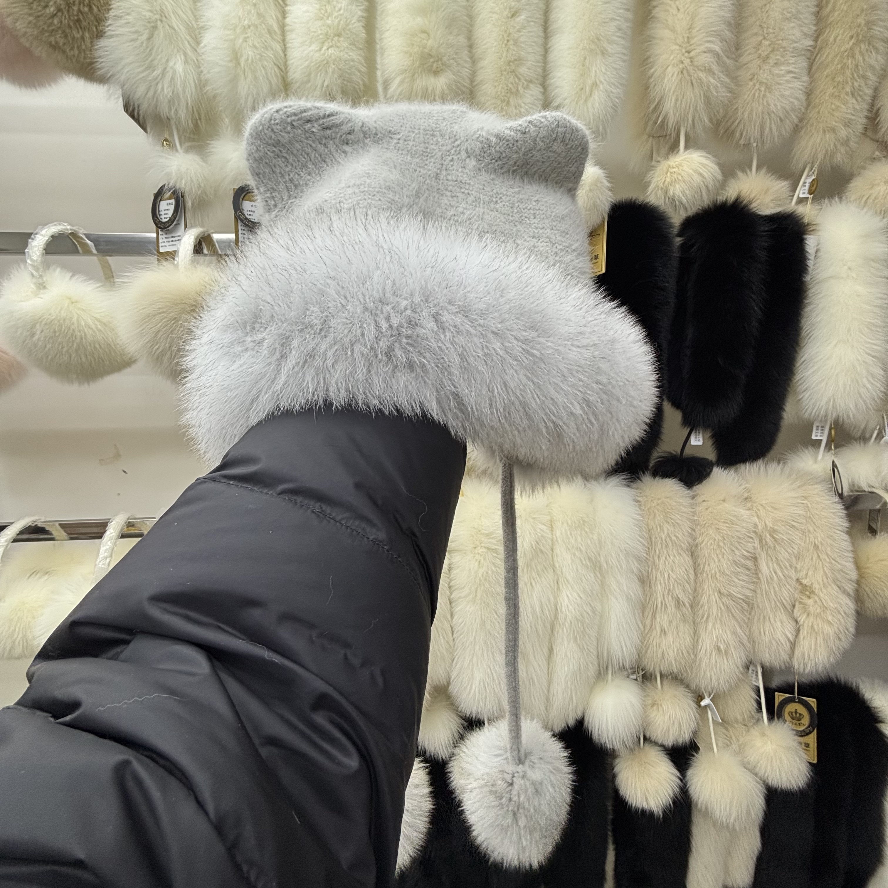 冬季可爱猫耳朵针织毛线帽女士百搭加厚保暖显脸小