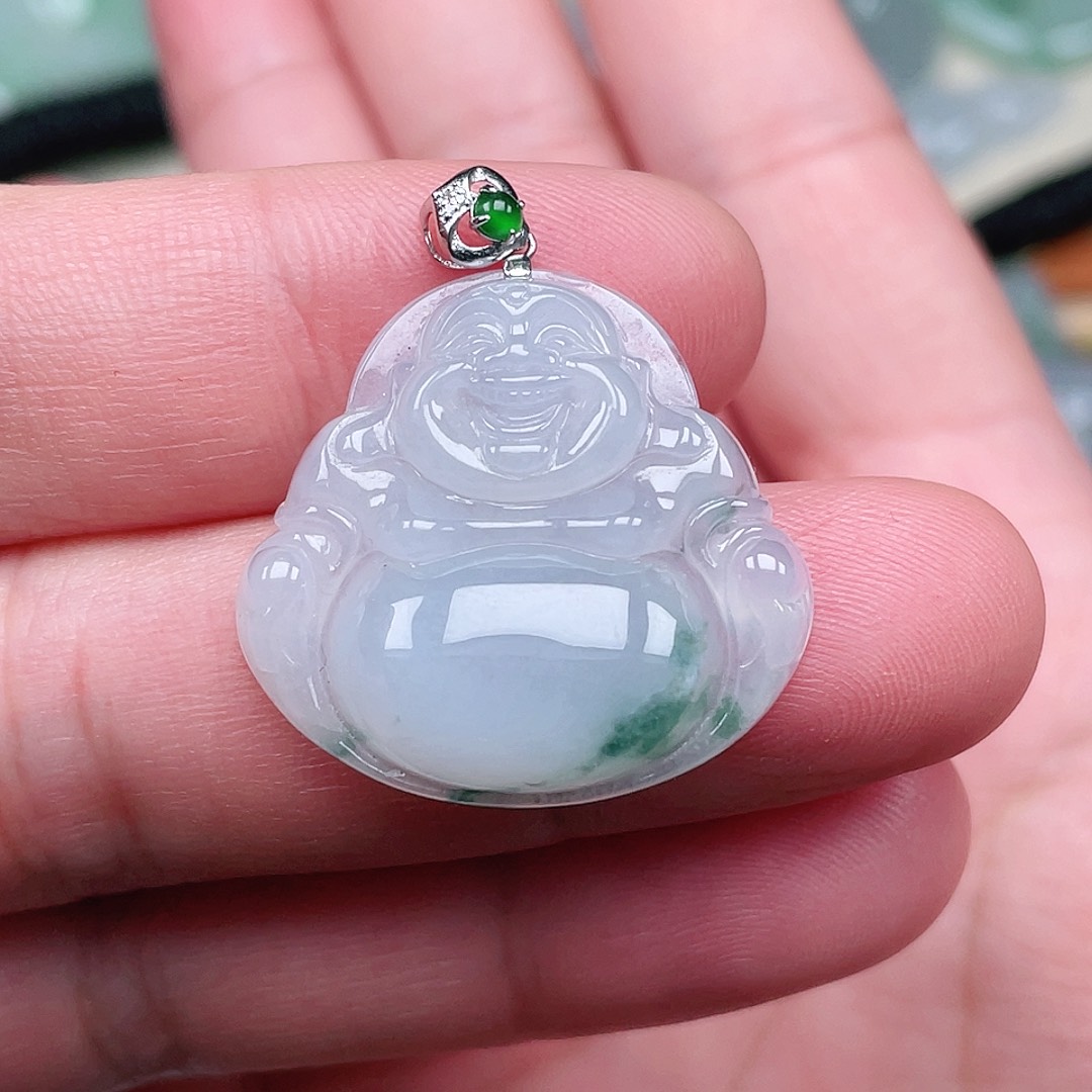 翡翠未镶嵌颈饰佛公